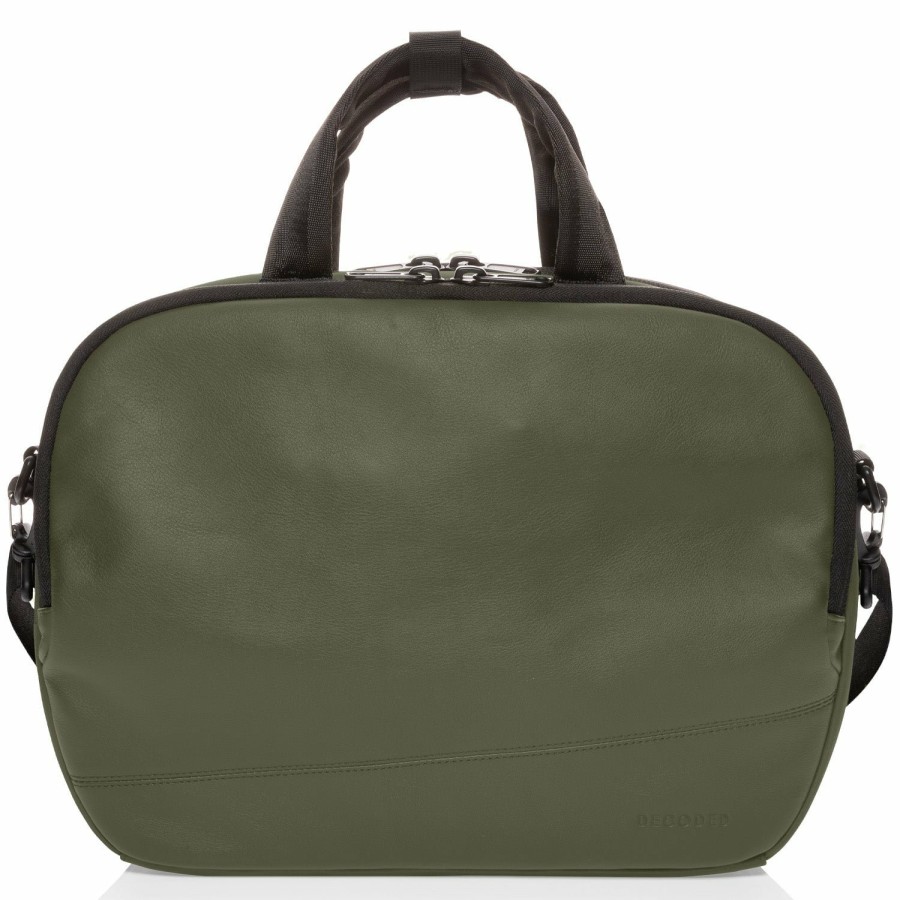 Decoded Briefcases | Leather Briefcase - Olive