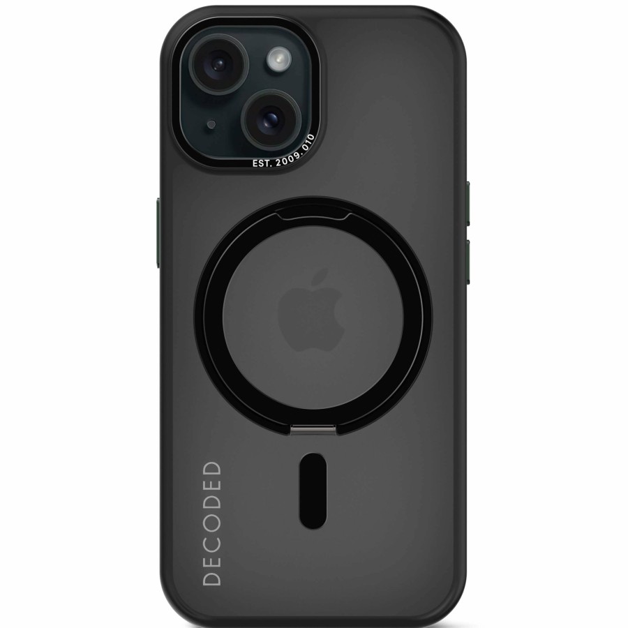 Decoded Iphone 15 Series | Recycled Plastic Transparant Loop Stand Back Cover - Transparant Black