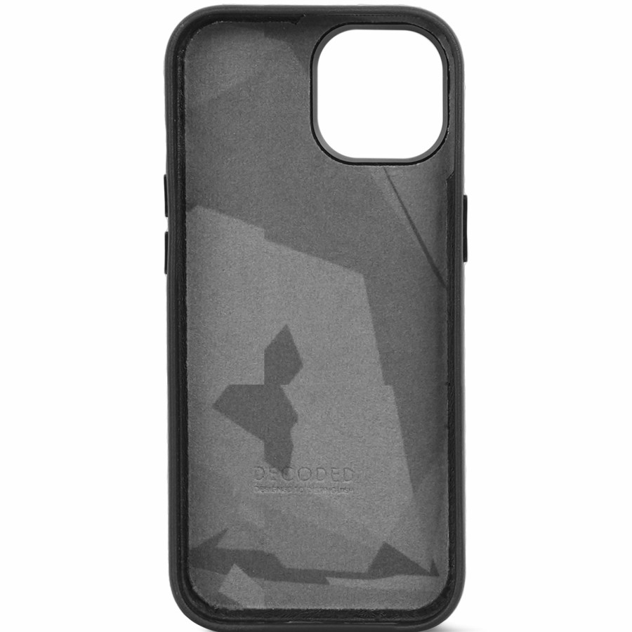 Decoded Iphone 15 Series | Leather Back Cover - Black