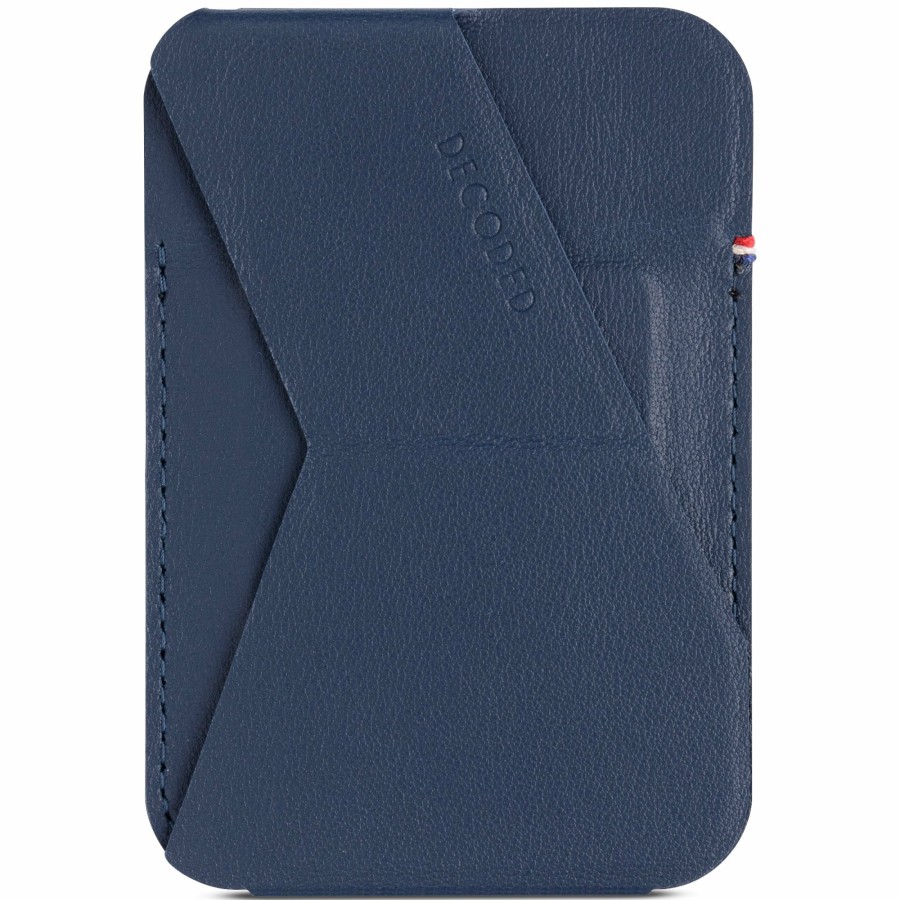 Decoded Card Sleeves | Leather Magsafe Card Stand Wallet - Navy